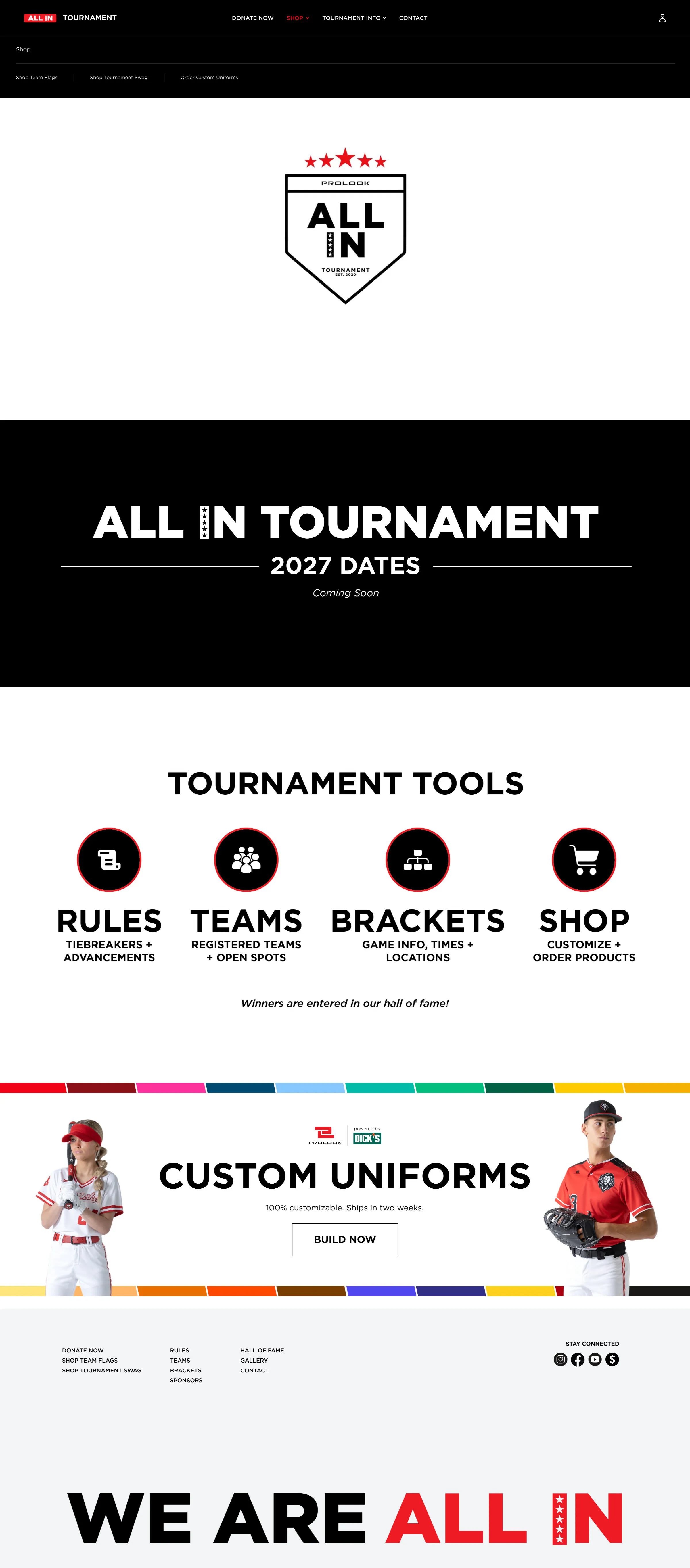 ALL IN Tournament homepage