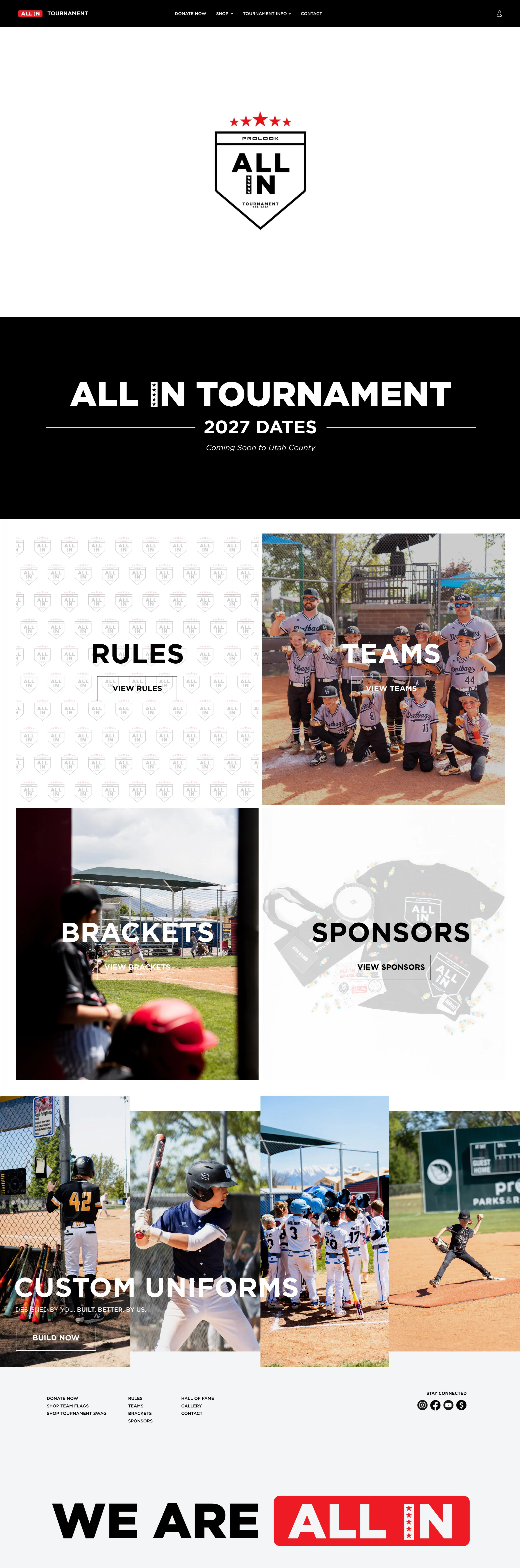 ALL IN Tournament homepage, alternate layout