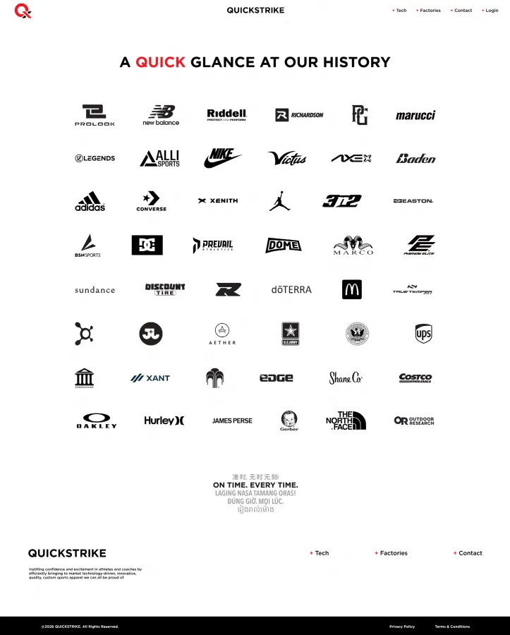 QUICKSTRIKE brand history page